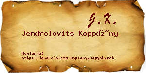 Jendrolovits Koppány névjegykártya